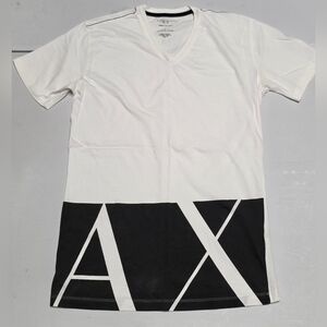 Armani Exchange white V-neck T-shirt